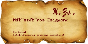 Mészáros Zsigmond névjegykártya